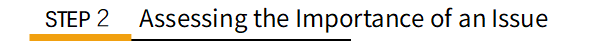 STEP2 Assessing importance of an issue